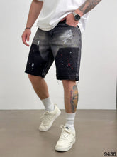 PANTALON SCURT DENIM SPLASH GRI INCHIS